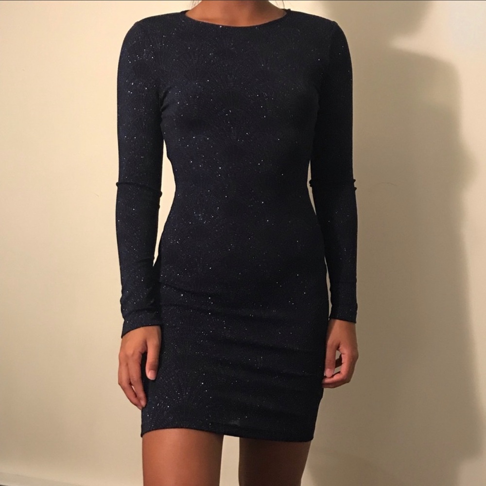 H&M Blue Glittery Jersey dress